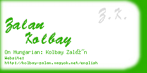 zalan kolbay business card